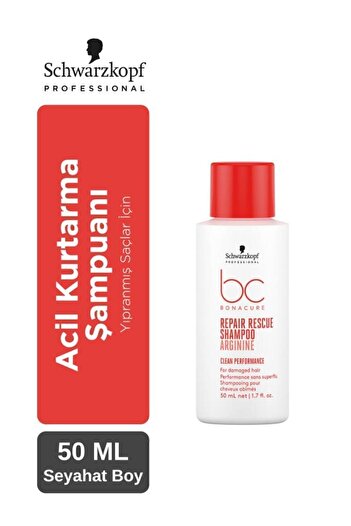 Bonacure BC Clean Acil kurtarma Şampuanı Seyahat Boy 50ml | İşlem Görmüş & Yıpranmış Saçlara Özel