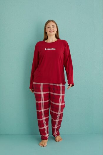 CALİA Plus Size Milan Pajama Set - 4 Seasons New Season