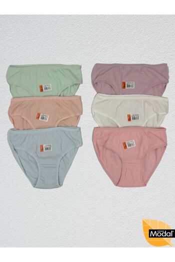 İlke 6-Piece Modal Girls Derby Ribbed Bikini Set