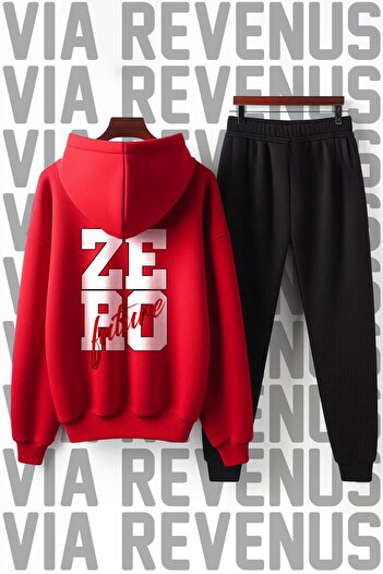Vordevia Unisex Zero Future Hooded Tracksuit Set - Wide Fit, Soft Fabric