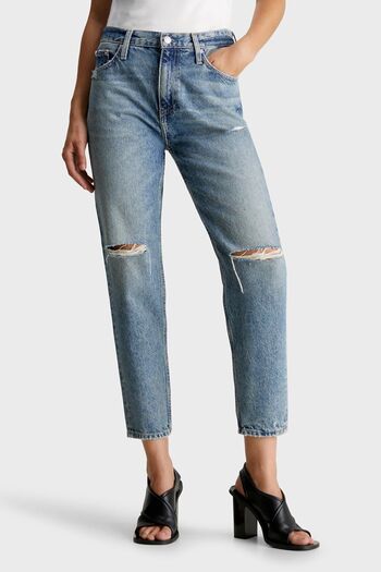 Calvin Klein Blugi Mom Fit cu talie înaltă - bumbac, J20J 2221481 PANTALONI DE DENIM A4