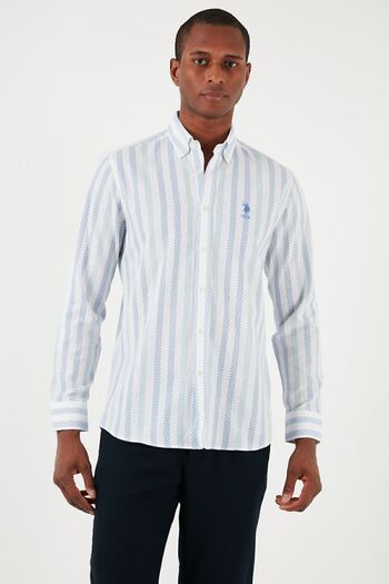 U.S. Polo Assn. Американско поло памучна риза с яка и копчета, мъжка риза G081SZ0041837945