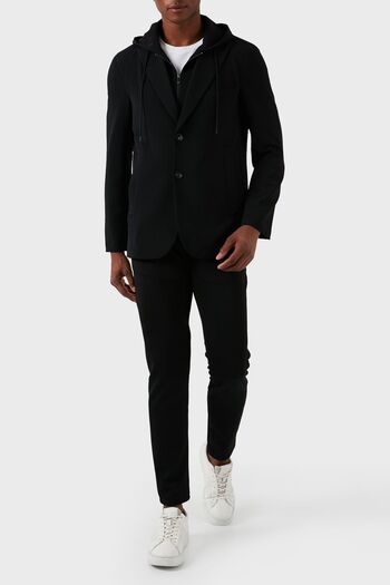 Emporio Armani Regular Fit kapüşonlu Spor Blazer Ceket Erkek CEKET 3D1G73 1NPQZ 0999