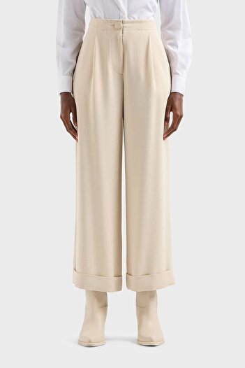 Armani Exchange High Waist Relaxed Fit Wide Leg Trousers PANT 3DYP31 YN1QZ 1787