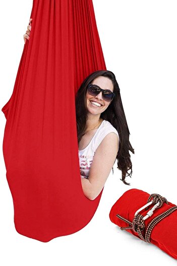 Bundera Yoga Swing Kırmızı Salıncak Duyusal Salıncak Çocuk Aktivite Gelişim Salıncağı