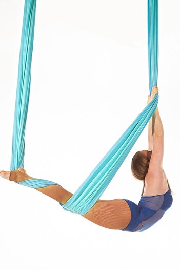 Bundeba Yoga Fly Hamağı Mavi Tavana Askılı Yer Çekimsiz Fitness Pilates Hava Akrobasi Egzersiz Denge Aleti