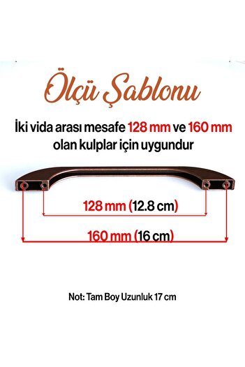 Badem10 Ezgi 128 mm - 160 mm Eskitme Antik Bakır Metal Mobilya Mutfak Dolabı Dolap Kulpu Kulbu Kulpları
