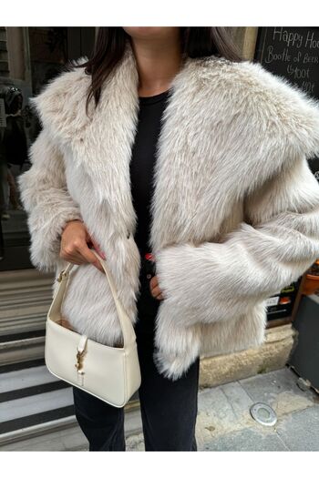 ESRAHELVACI Premium Furry Stone Double Breasted Coat