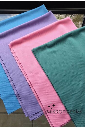 Mikrofiberim (10 Pieces) Microfiber Magic Glass and Mirror Cleaning Cloth 40x40 Colored
