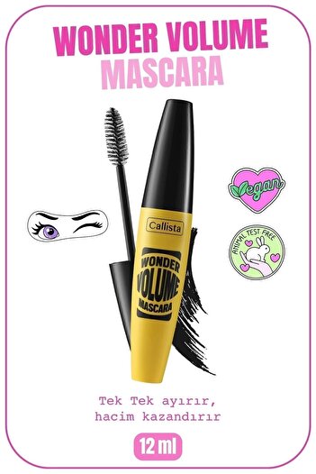 Callista Wonder Volume Volume and Curling Effect Mascara - Black