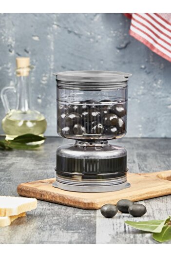 VİP AHMET Cheese Pickle Olive Storage Container 1250 ml Hourglass Pickle Storage Container Olive Storage Container with Strainer