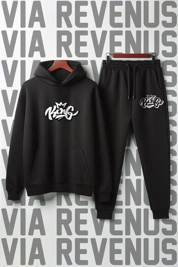 Vordevia Σετ μαλακής φόρμας Unisex King Printed Wide Fit - Με κουκούλα