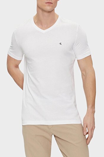 Calvin Klein Cotton Slim Fit V-Neck T Shirt J30J325212YAF Men's T SHIRT