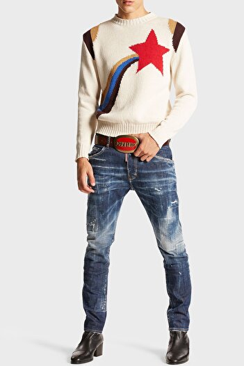 DSquared2 Streç Pamuklu Slim Fit Jeans Erkek KOT PANTOLON S71LB1368 S30342 470