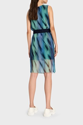 Armani Exchange V Neck Belted Mini Tulle Dress DRESS 3DYA10 YN8QZ 28AC