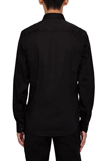 Armani Exchange Black Cotton Men's Long Sleeve Shirt