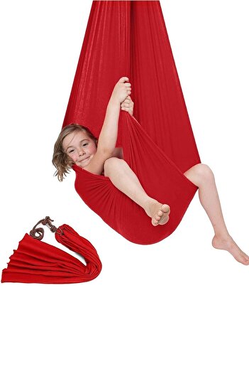 Bundera Yoga Swing Kırmızı Salıncak Duyusal Salıncak Çocuk Aktivite Gelişim Salıncağı