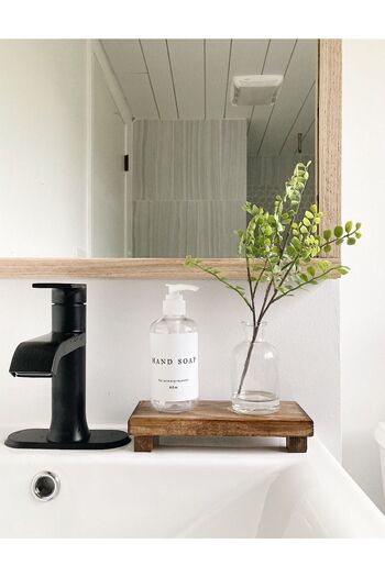 IMKER HOME Masif Ahşap Mutfak Baharatlık Kavanoz Amber Şişe Altlığı Bulaşıklık Düzenleyici Ahşap Stand