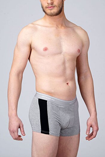Çift Kaplan Men's Elastane Piping Gray Melange Boxer 0850 Pack of 3