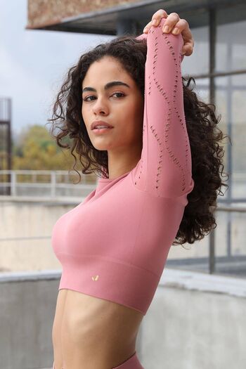 Jerf Μακρυμάνικο τοπ Naples Crop Econyl Pink