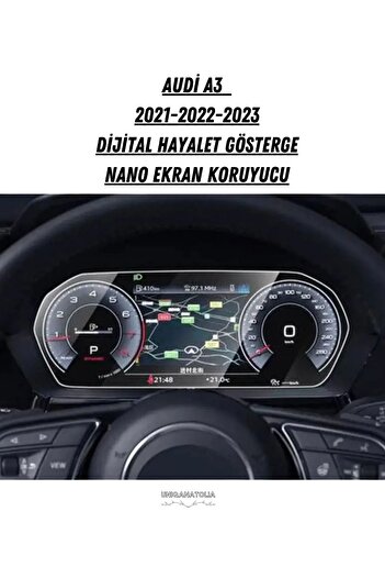 UniqAnatolia For Audi A3 2021 2022 2023 12.3 Inch Digital Ghost Instrument Compatible Nano Screen Protector