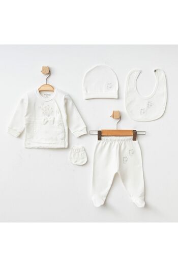 Aziz Bebe Lacy 5-Piece Baby Hospital Discharge Bodysuit Set (5 Pcs)
