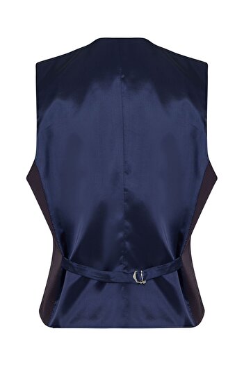 Hatemoğlu Navy Blue Dynamic Fit Plain V-Neck Classic Vest