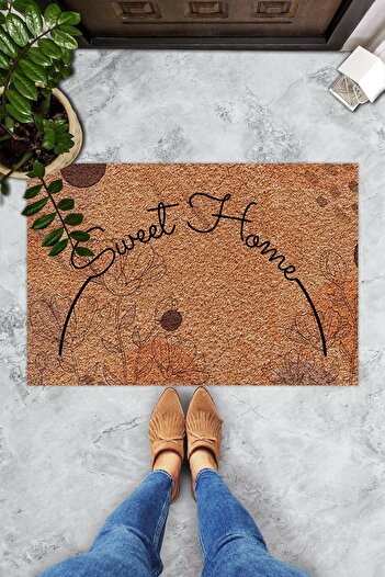 Evsebu Sweet Home Hoş Geldiniz Dekoratif Kapı Önü Paspası