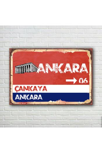 TRENDPOSTER Ankara Tabela Retro Ahşap Poster