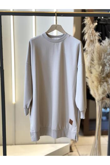 Puane Beige Plain Model Sweatshirt 30644