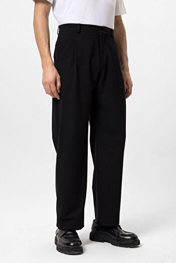 Antioch Black High Waist Baggy Men's Trousers