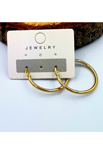 Monalisa Home Steel Gold Color Hoop Earrings Diameter 2.5 cm