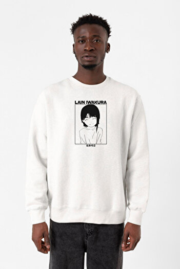 Tshirthane Серійні експерименти Аніме Lain Постер Beyaz Erkek 2ip Світшот