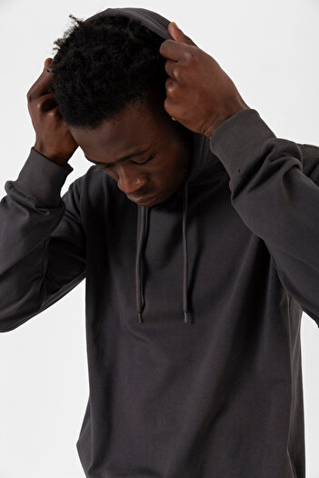 Tshirthane Фума Basic Oversize Чоловічий худі з капюшоном 3 нитки Світшот