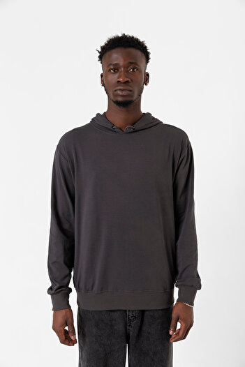 Tshirthane Фума Basic Oversize Чоловічий худі з капюшоном 3 нитки Світшот