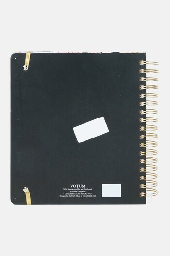 Votum Thankful Grateful Blessed Spiral Bound Floral Notebook, Pink Combo