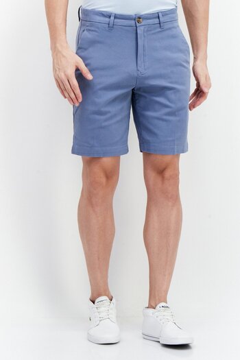 Perry Ellis Men Plain Basic Shorts, Stone Blue