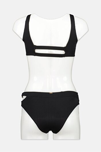 XOXO Women Padded Solid Bikini Set, Black