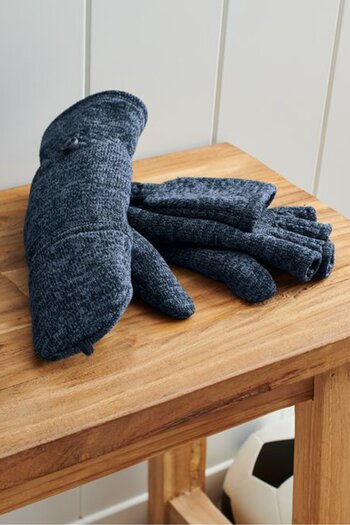 Tchibo Kids Boy Fold-Over Mittens Gloves, Blue