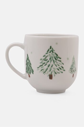 Tchibo Becher Graphic Printed Mug, White Combo