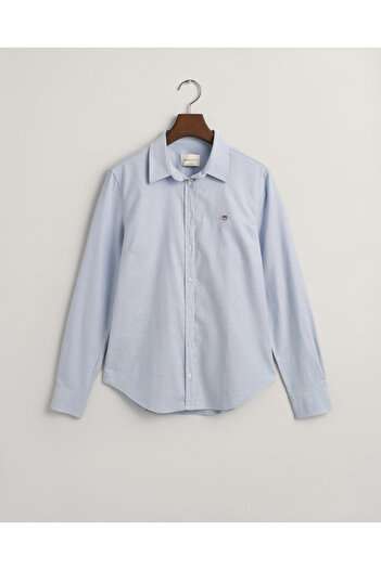 Gant Kadın Mavi Slim Fit Klasik Yaka Oxford Gömlek