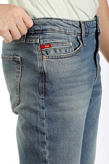 Lee Cooper Jack Normal Bel Dar Kesim Dar Paça Mavi Erkek Jean Pantolon