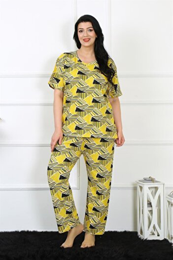 Akbeniz Women's 5XL-6XL-7XL-8XL Plus Size Short Sleeve Pajamas Set 75007