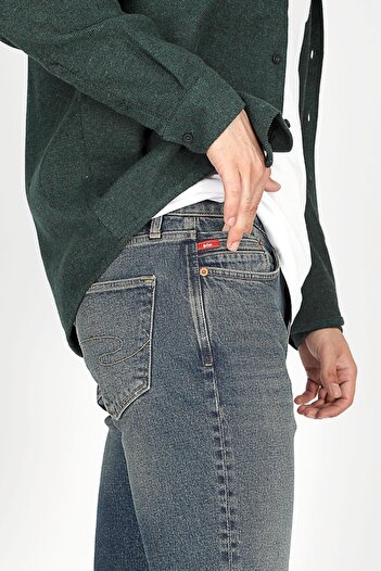 Lee Cooper Jack Normal Bel Dar Kesim Dar Paça Mavi Erkek Jean Pantolon