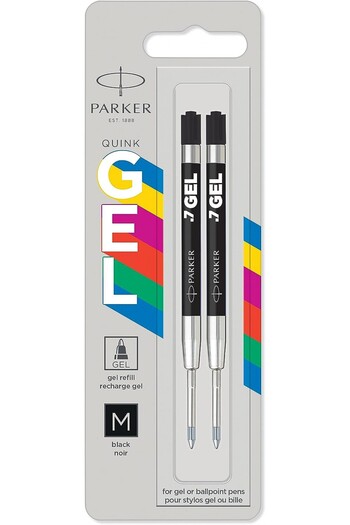 Parker Jel Kalem Refill, Plastik Gövde, 2'li Blister, M Uç, Siyah