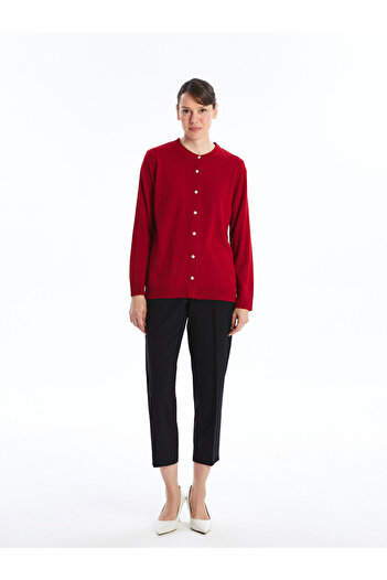 LC Waikiki Crew Neck Women's Knitwear Cardigan