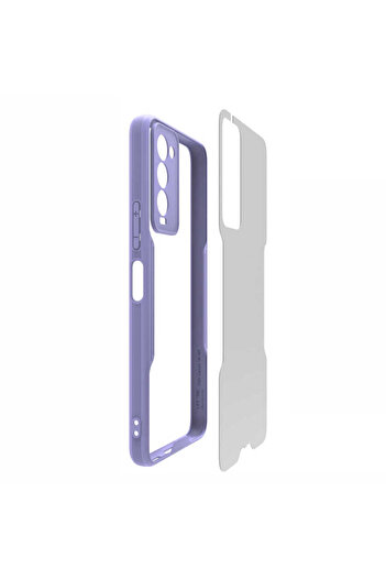 Hatreds Tecno Camon 18 P Uyumlu Kenarları Renkli Arkası Buzlu Bumper Kılıf