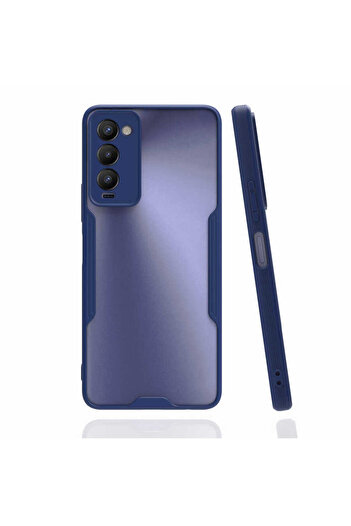 Hatreds Tecno Camon 18 P Uyumlu Kenarları Renkli Arkası Buzlu Bumper Kılıf