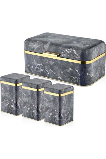 VİP AHMET Vip Ahmet Vp-244 Marble Rectangular 4-Piece Bread Set