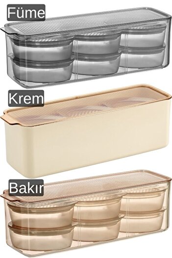 VİP AHMET Vip Ahmet 7 Piece Breakfast Set - Organizer, Vacuum and Air Resistant Smoked
